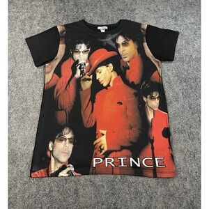 Vintage King Prince AOP T Shirt Mens Size Small Black Red